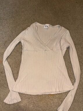 Vintage 579 Y2K Ribbed Wrap Top Bodycon Medium